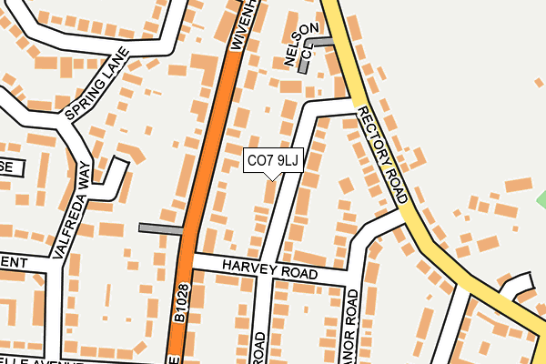CO7 9LJ map - OS OpenMap – Local (Ordnance Survey)