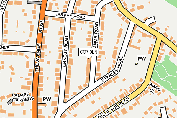 CO7 9LN map - OS OpenMap – Local (Ordnance Survey)