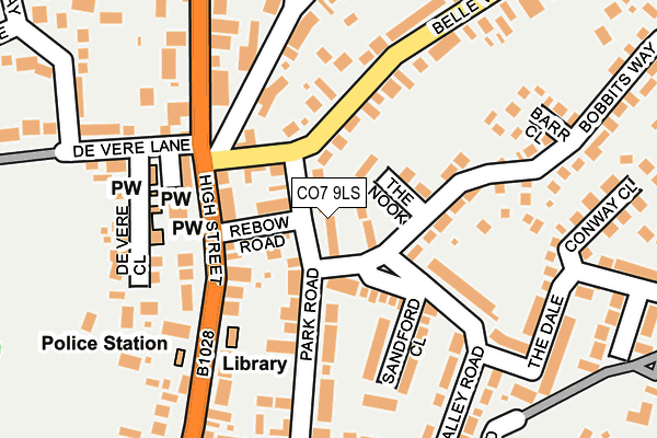 CO7 9LS map - OS OpenMap – Local (Ordnance Survey)