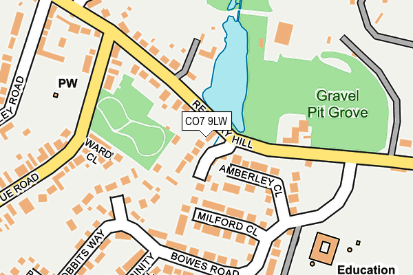 CO7 9LW map - OS OpenMap – Local (Ordnance Survey)
