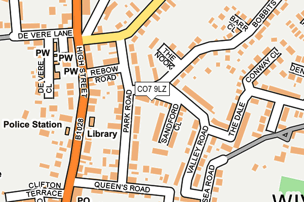 CO7 9LZ map - OS OpenMap – Local (Ordnance Survey)