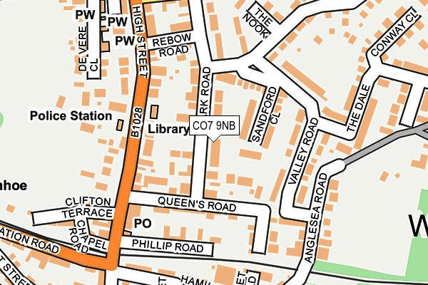 CO7 9NB map - OS OpenMap – Local (Ordnance Survey)