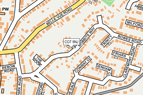 CO7 9NJ map - OS OpenMap – Local (Ordnance Survey)