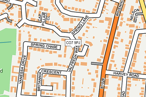 CO7 9PJ map - OS OpenMap – Local (Ordnance Survey)
