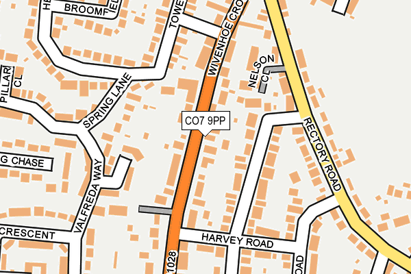 CO7 9PP map - OS OpenMap – Local (Ordnance Survey)