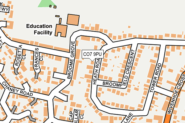 CO7 9PU map - OS OpenMap – Local (Ordnance Survey)
