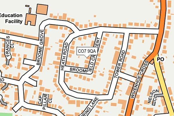 CO7 9QA map - OS OpenMap – Local (Ordnance Survey)