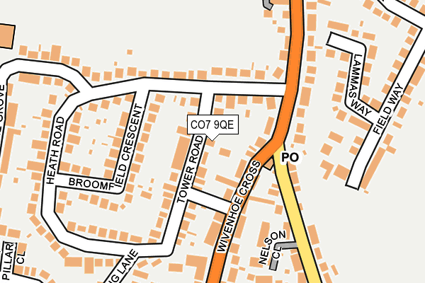 CO7 9QE map - OS OpenMap – Local (Ordnance Survey)