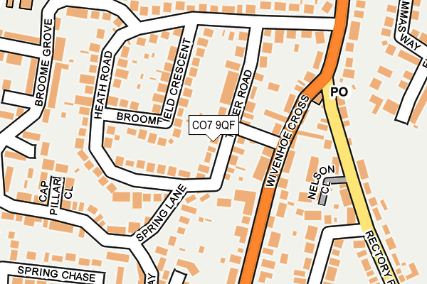 CO7 9QF map - OS OpenMap – Local (Ordnance Survey)