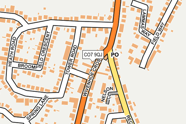 CO7 9QJ map - OS OpenMap – Local (Ordnance Survey)