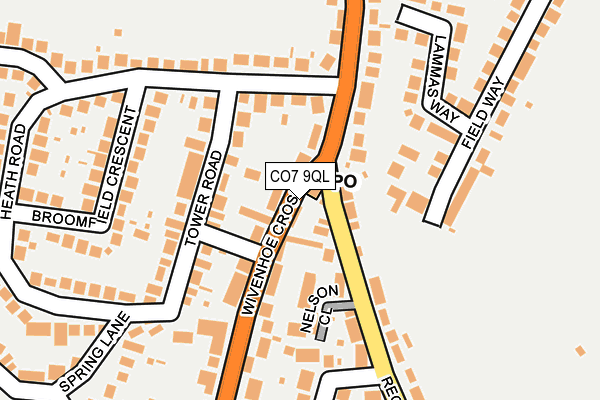 CO7 9QL map - OS OpenMap – Local (Ordnance Survey)