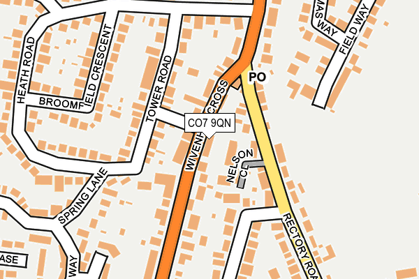 CO7 9QN map - OS OpenMap – Local (Ordnance Survey)