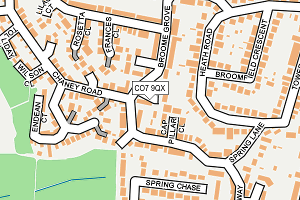 CO7 9QX map - OS OpenMap – Local (Ordnance Survey)