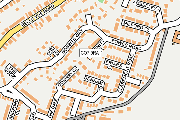 CO7 9RA map - OS OpenMap – Local (Ordnance Survey)