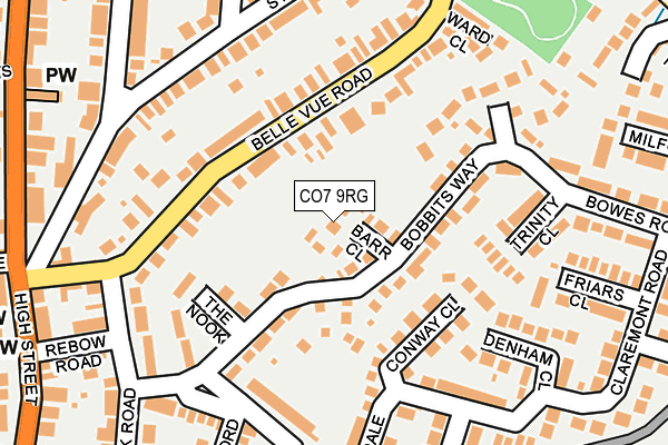 CO7 9RG map - OS OpenMap – Local (Ordnance Survey)