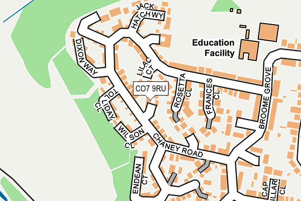CO7 9RU map - OS OpenMap – Local (Ordnance Survey)