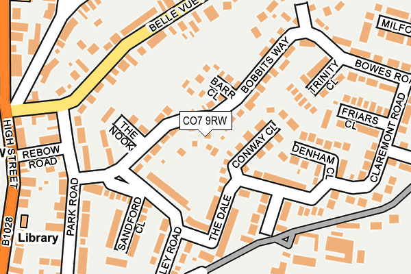 CO7 9RW map - OS OpenMap – Local (Ordnance Survey)