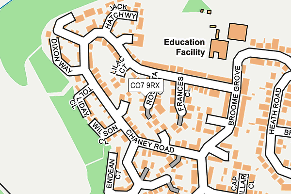 CO7 9RX map - OS OpenMap – Local (Ordnance Survey)