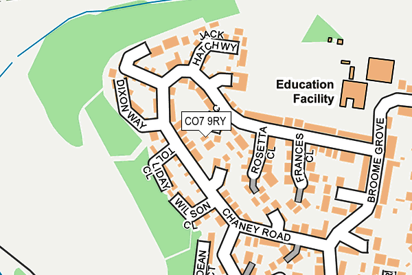 CO7 9RY map - OS OpenMap – Local (Ordnance Survey)