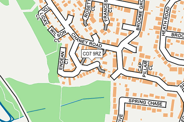 CO7 9RZ map - OS OpenMap – Local (Ordnance Survey)
