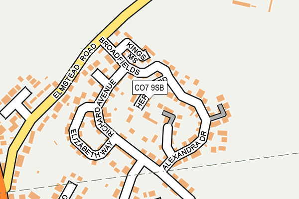 CO7 9SB map - OS OpenMap – Local (Ordnance Survey)