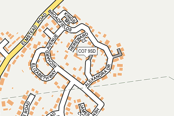 CO7 9SD map - OS OpenMap – Local (Ordnance Survey)
