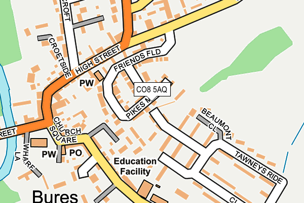 CO8 5AQ map - OS OpenMap – Local (Ordnance Survey)