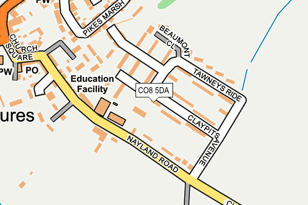 CO8 5DA map - OS OpenMap – Local (Ordnance Survey)