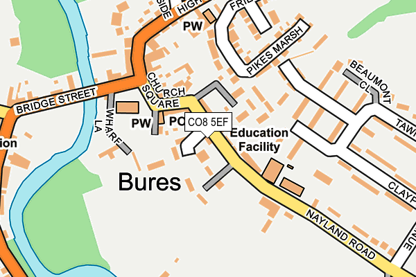 CO8 5EF map - OS OpenMap – Local (Ordnance Survey)