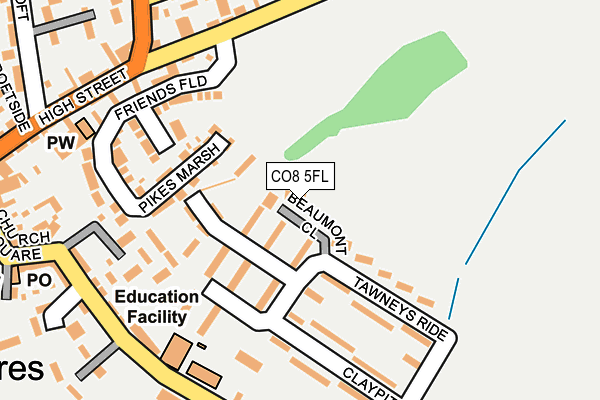 CO8 5FL map - OS OpenMap – Local (Ordnance Survey)