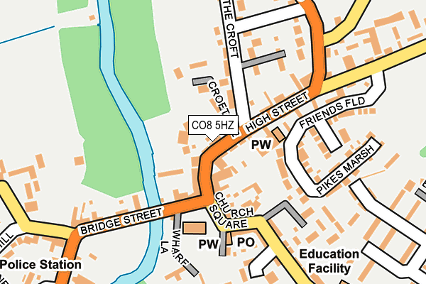 CO8 5HZ map - OS OpenMap – Local (Ordnance Survey)
