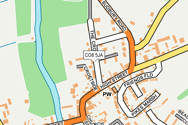 CO8 5JA map - OS OpenMap – Local (Ordnance Survey)