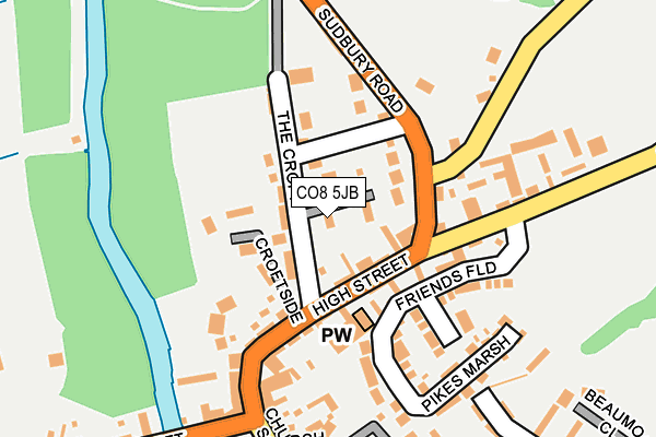 CO8 5JB map - OS OpenMap – Local (Ordnance Survey)