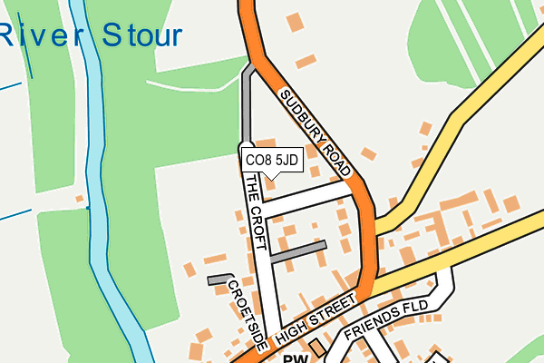 CO8 5JD map - OS OpenMap – Local (Ordnance Survey)