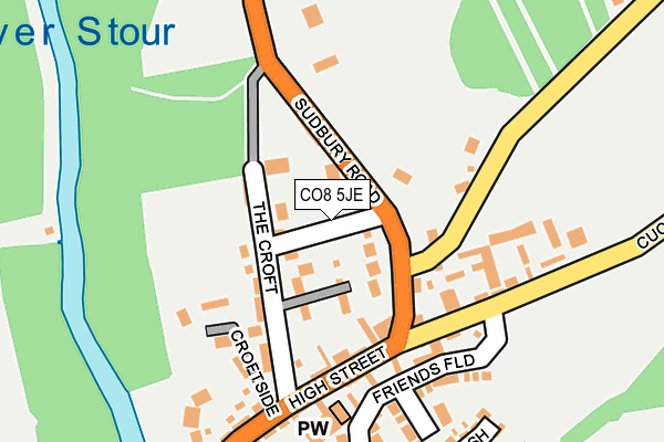 CO8 5JE map - OS OpenMap – Local (Ordnance Survey)