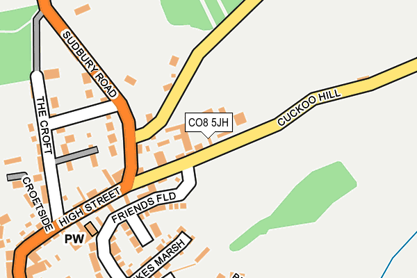 CO8 5JH map - OS OpenMap – Local (Ordnance Survey)