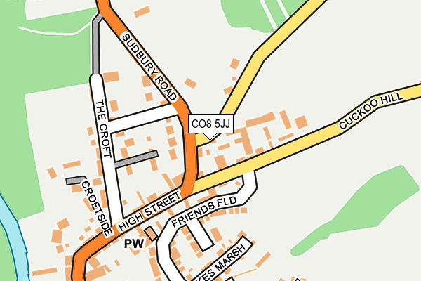 CO8 5JJ map - OS OpenMap – Local (Ordnance Survey)