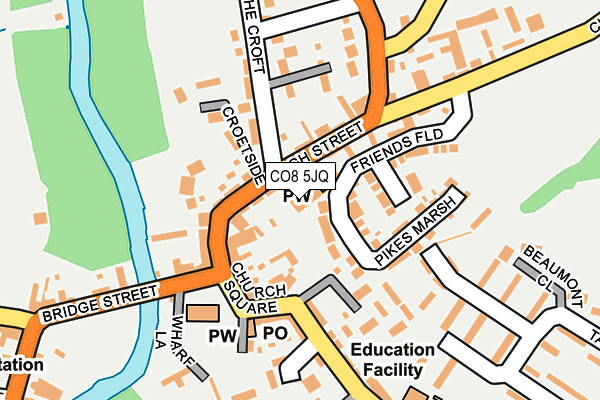 CO8 5JQ map - OS OpenMap – Local (Ordnance Survey)