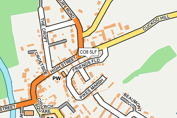 CO8 5LF map - OS OpenMap – Local (Ordnance Survey)