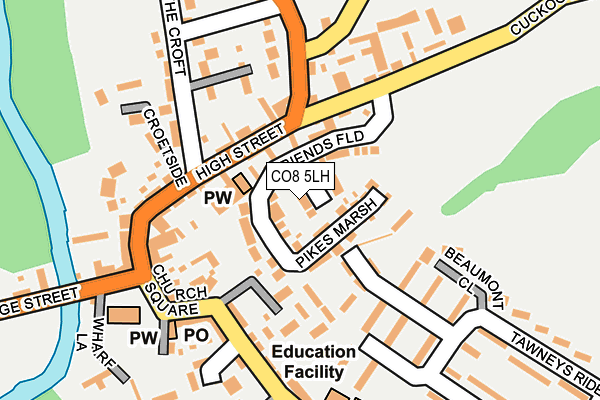 CO8 5LH map - OS OpenMap – Local (Ordnance Survey)