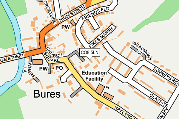 CO8 5LN map - OS OpenMap – Local (Ordnance Survey)