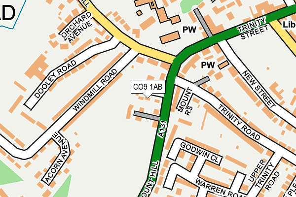 CO9 1AB map - OS OpenMap – Local (Ordnance Survey)