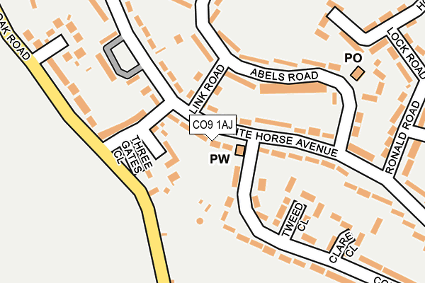 CO9 1AJ map - OS OpenMap – Local (Ordnance Survey)