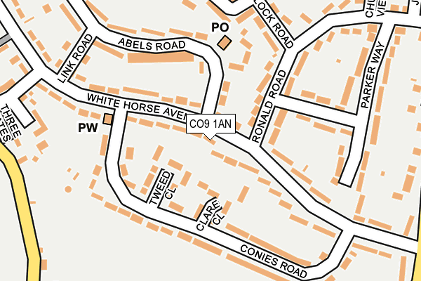 CO9 1AN map - OS OpenMap – Local (Ordnance Survey)