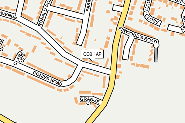 CO9 1AP map - OS OpenMap – Local (Ordnance Survey)