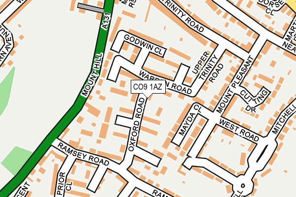 CO9 1AZ map - OS OpenMap – Local (Ordnance Survey)