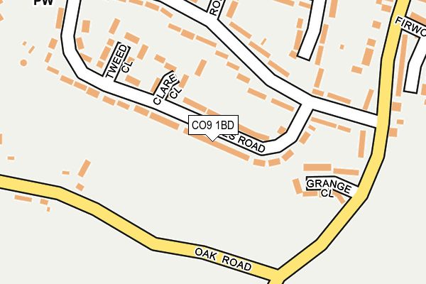 CO9 1BD map - OS OpenMap – Local (Ordnance Survey)