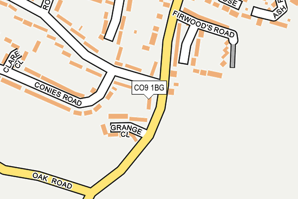 CO9 1BG map - OS OpenMap – Local (Ordnance Survey)