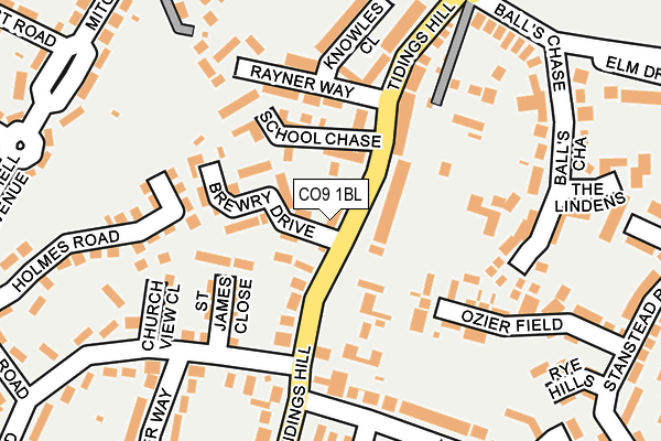 CO9 1BL map - OS OpenMap – Local (Ordnance Survey)