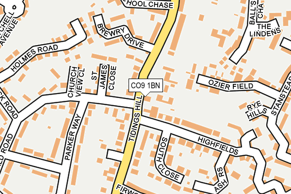 CO9 1BN map - OS OpenMap – Local (Ordnance Survey)